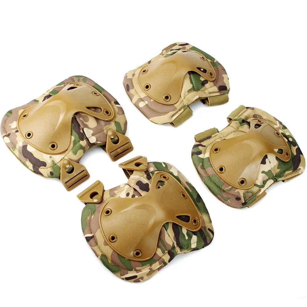 Hunting Accessories For Unisex 2024 New Tactical Camouflage TPU Oxford Knee Elbow Pads Set Outdoor Climbing High Quality