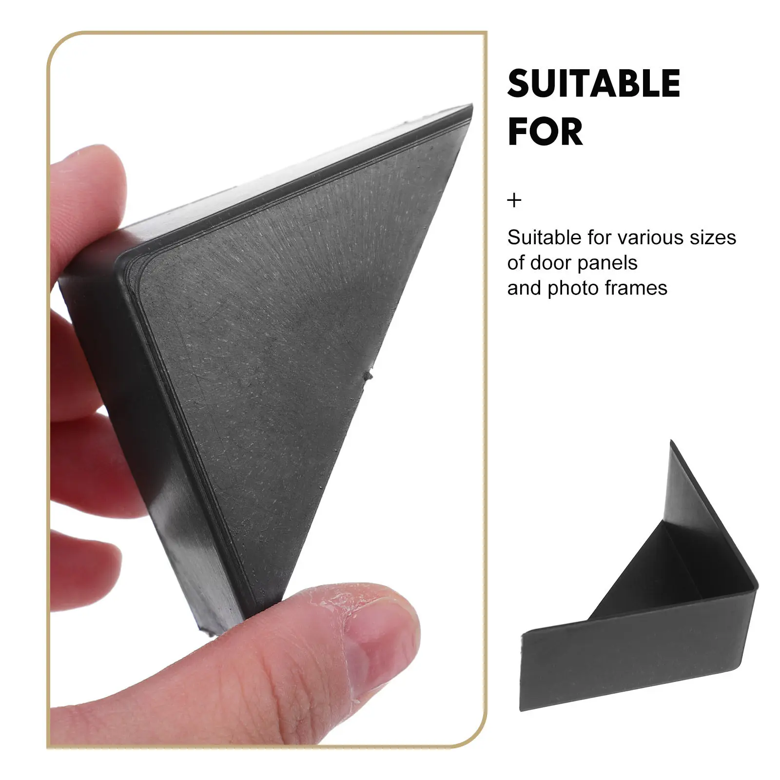 200Pcs Black Plastic Corner Protectors Shipping Edge Guards for Picture Frames Wood Furniture Packing Frame Bumpers