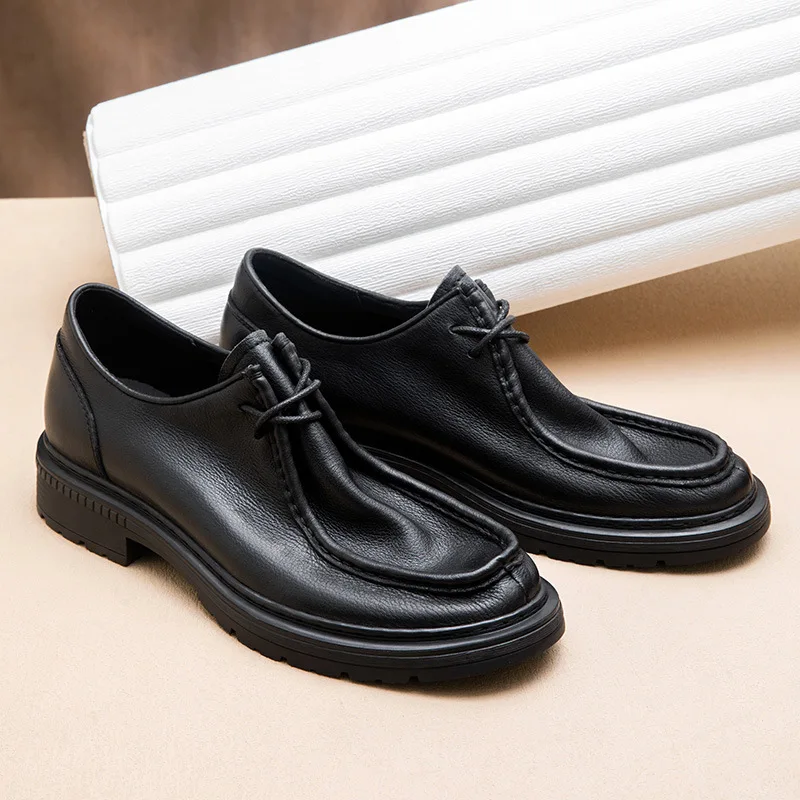 British Style Mens Genuine Leather Casual Business Shoes Handmade Comfortable Quality 2024 Soft Leather Oxfords Office Shoes Man