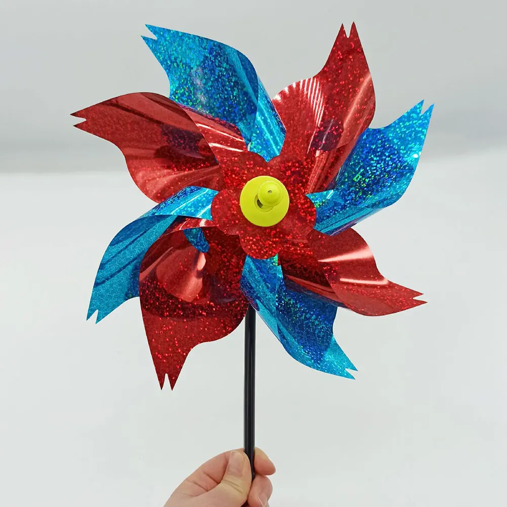 

5 Pcs Bird Repellent Windmill Durable PET Material Optical Reflection Scare Birds Garden Supply Outdoor Farm