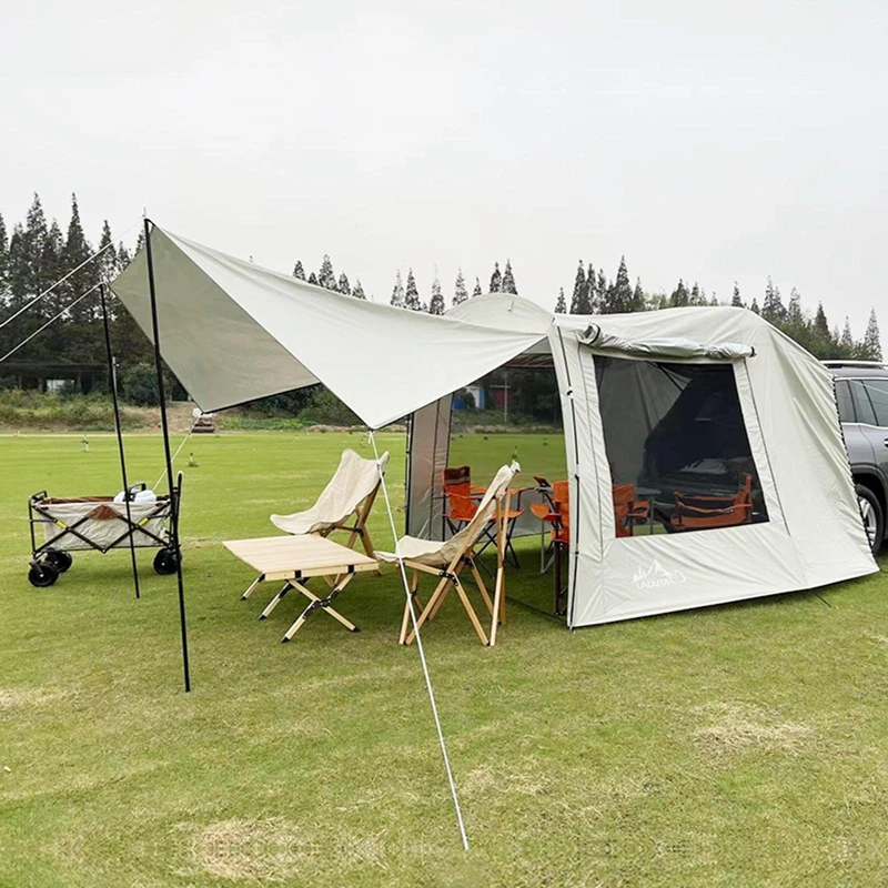 

Car Rear Tent Extension Waterproof Trailer Camping Shelter Canopy Trunk Tail Self-driving Sunshade Outdoor Tour Barbecue Picnic