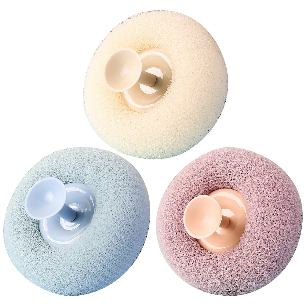 

3pcs Shower Balls Body Scrubber Exfoliating Mesh Pouf Reusable Loofah For Women Bath Accessories Lightweight Deep Cleansing Puff