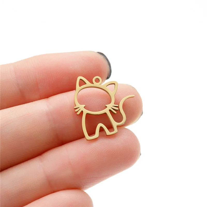5pc/lot Cute Cat Tiger Rabbit Pendant Women Cartoon Stainless Steel Animal DIY Jewelry Making Koala Charm Necklace Accessories view 6