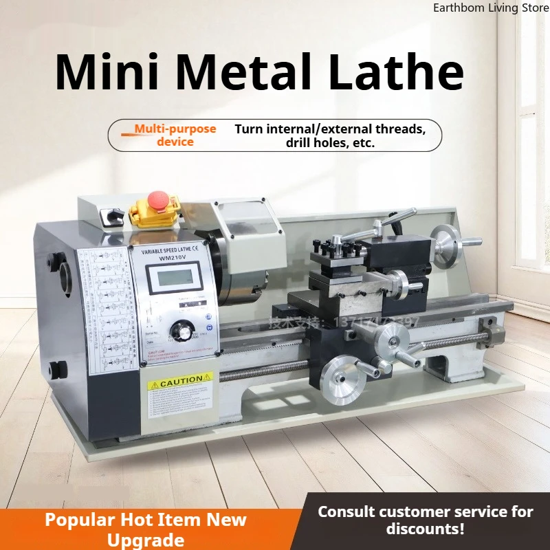Multifunctional Mini Lathe Metal Instrument Woodworking Mini Lathe Durable Nice Commercial Machinery Mini Draaibank ZY60XXCC