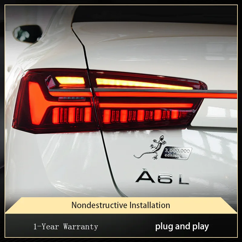 Car Accessories Lamps For Audi A6L 2012-2015 Tail Lights LED Bulbs Turn Signal DRL Plug And Play Taillight Reverse Refit Tools