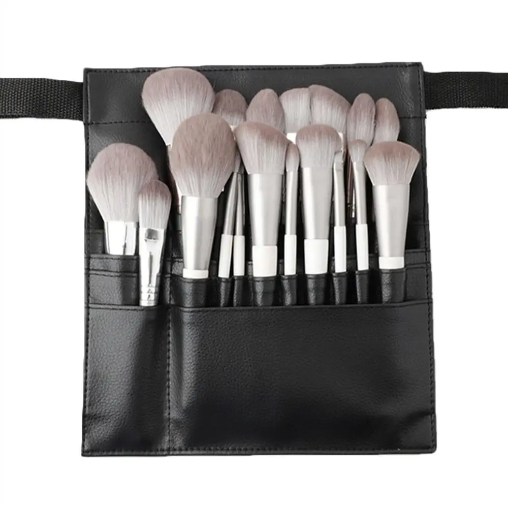 

Portable Large Capacity Brush Storage Bag With Belt Foldable Cosmetic Bag PU Leather Multi-function Waist Bag Body Painting