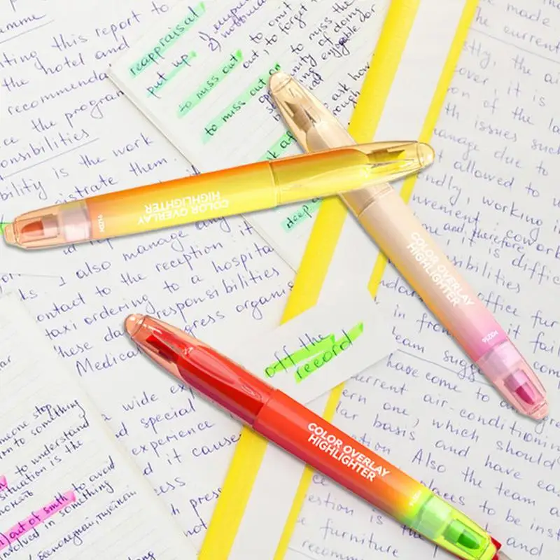 Evidenziatori fluorescenti 6X Evidenziatori senza spurgo Scrittura liscia Penne a doppia estremità per colorare Sottoglie Evidenziare