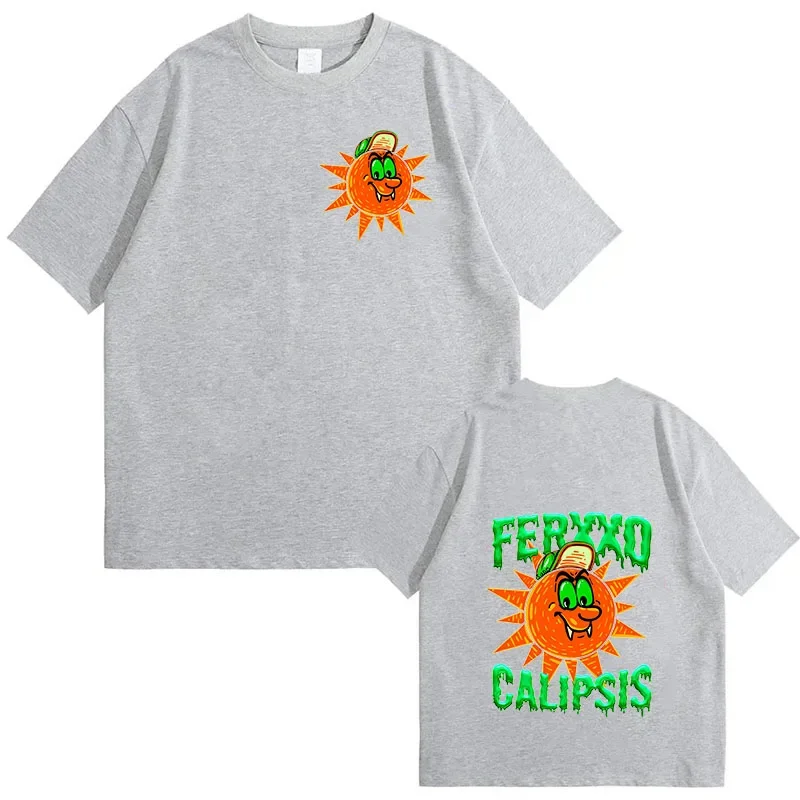 Men's Tee Shirt Rapper Feid Ferxxocalipsis World Tour Summer 100% Cotton T-shirt Tops Men Women Harajuku Hip Hop Style T-Shirts