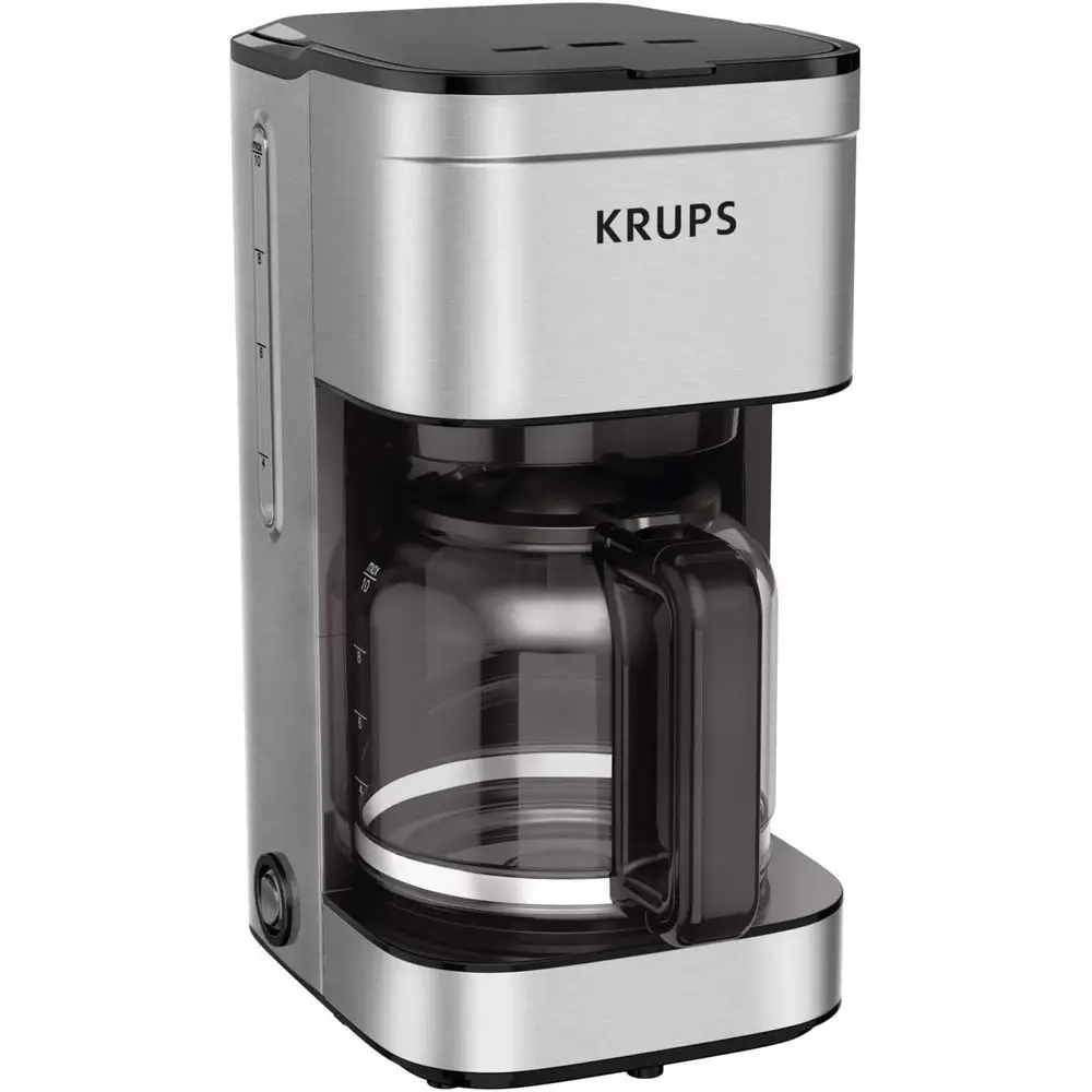 

10-Cup Stainless Steel Drip Coffee Maker, 900W, Removable Filter, Dishwasher Safe Carafe, Black & Silver