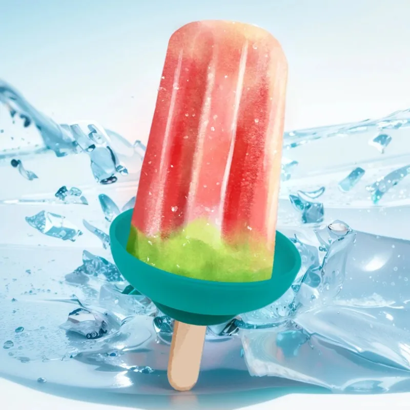 Drip-Proof Popsicle Rack Silicone Anti-Drip Ice Cream Bracket Reusable Portable Popsicle Protector for Kids Ice Cream