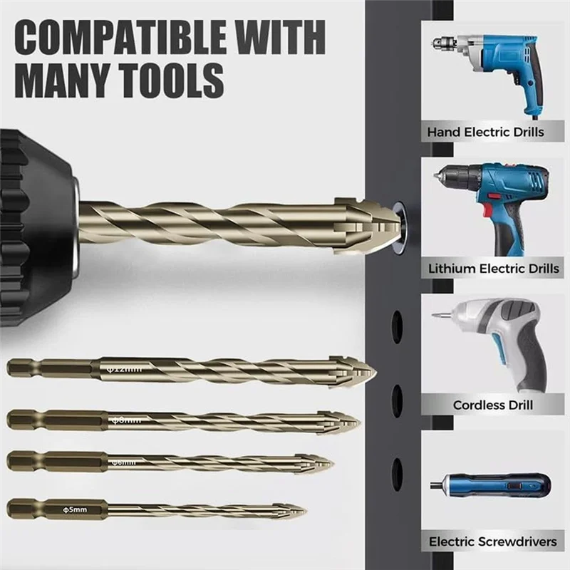 

B84B-Высокопроизводительный набор сверл и метчиков с титановым покрытием, высокопрочный комплект зубчатых эксцентриковых сверл с 4 канавками