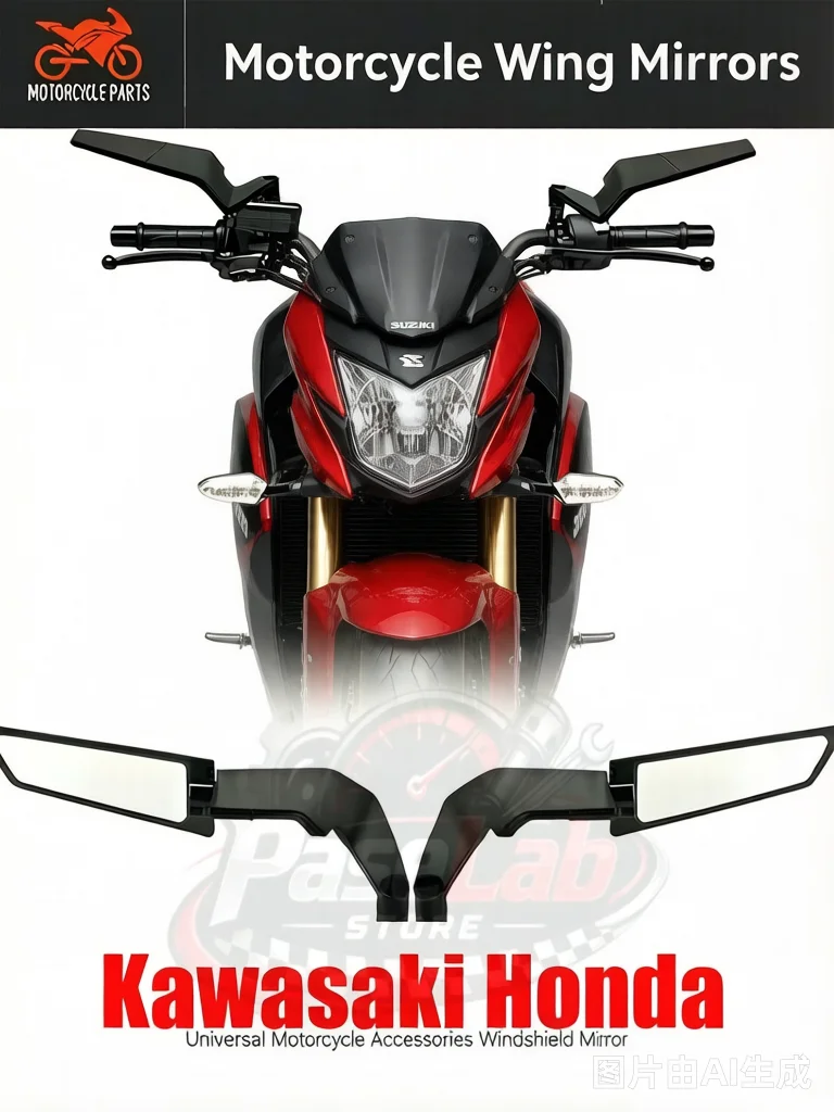 

Motorcycle Mirrors Wing Winglets Side Mirror Universal Rotatable Rearview Mirror Accessories For Kawasaki For Honda For Suzuki