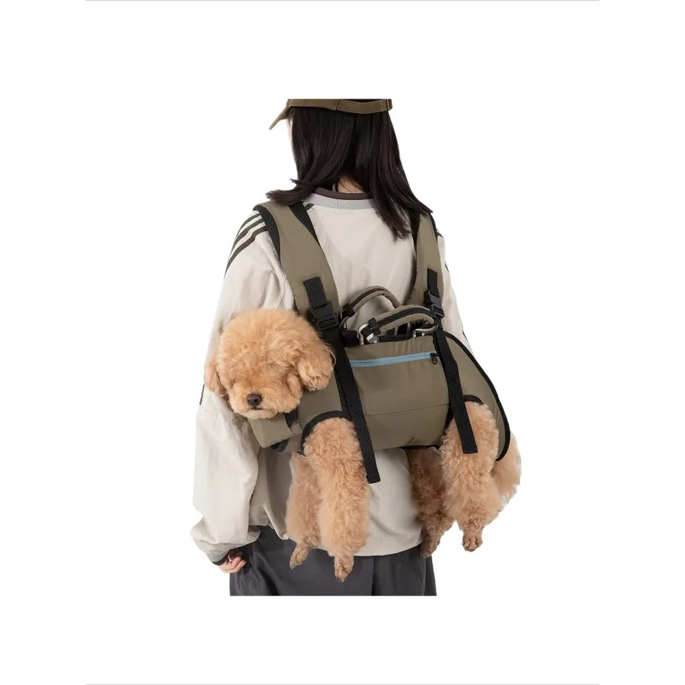 Pet Spine Protection Backpack, Pet Outdoor Bag, Dog Backpack, Horizontal Harness, Small and Medium-sized Dog Portable Bag
