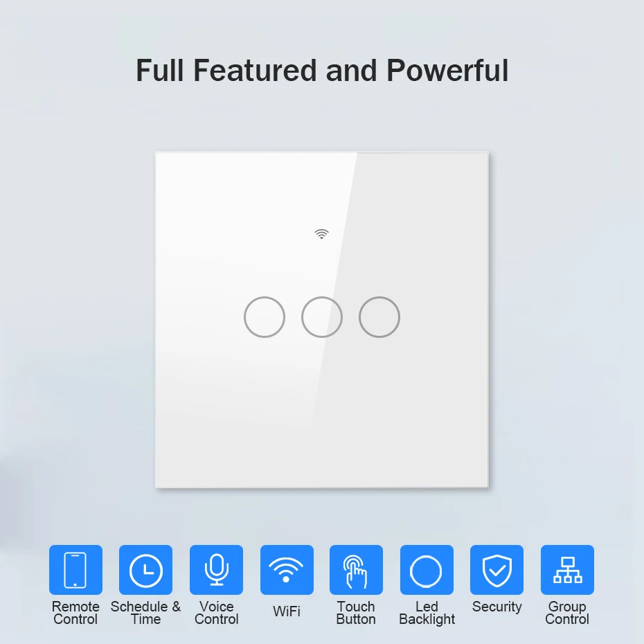 CBE Tuya Smart Life WiFi Wireless Remote Wall Smart Switch Voice Control Touch Sensor LED Light Switches Alexa Google Home 220V