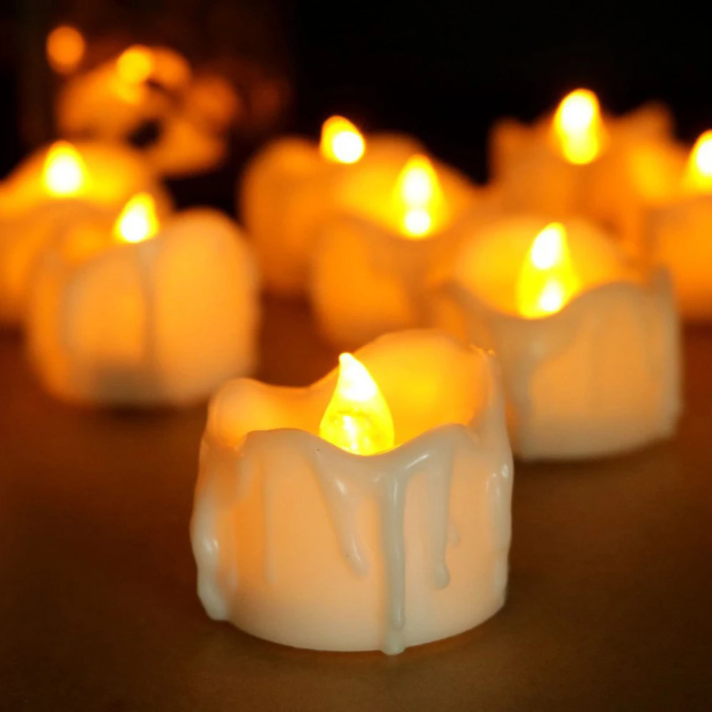 12 Uds. Velas electrónicas LED con Control remoto de 2 teclas Flash blanco cálido decoración de Navidad boda cumpleaños lámpara de té