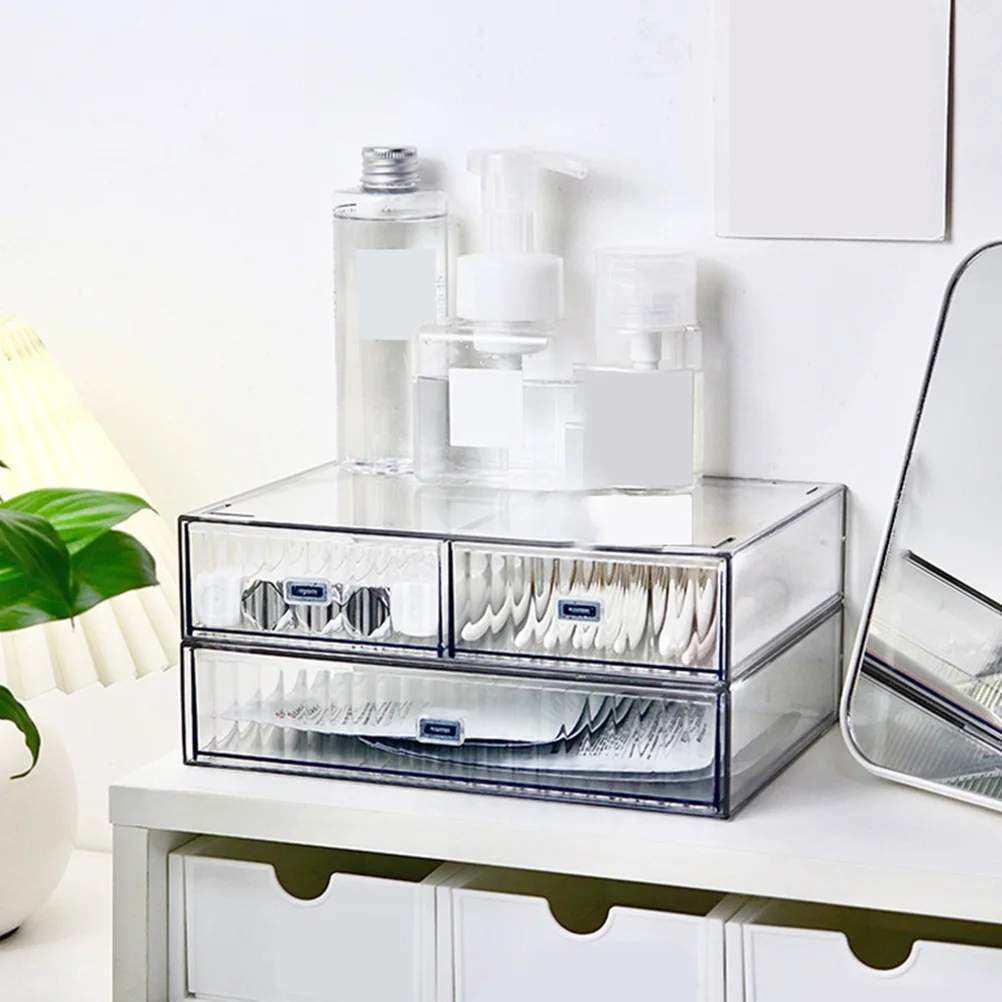 

3pcs Transparent Storage Box Desk ganizer Drawers Plastic Simple Home Efficient Storage Pen Marker Ruler Eraser