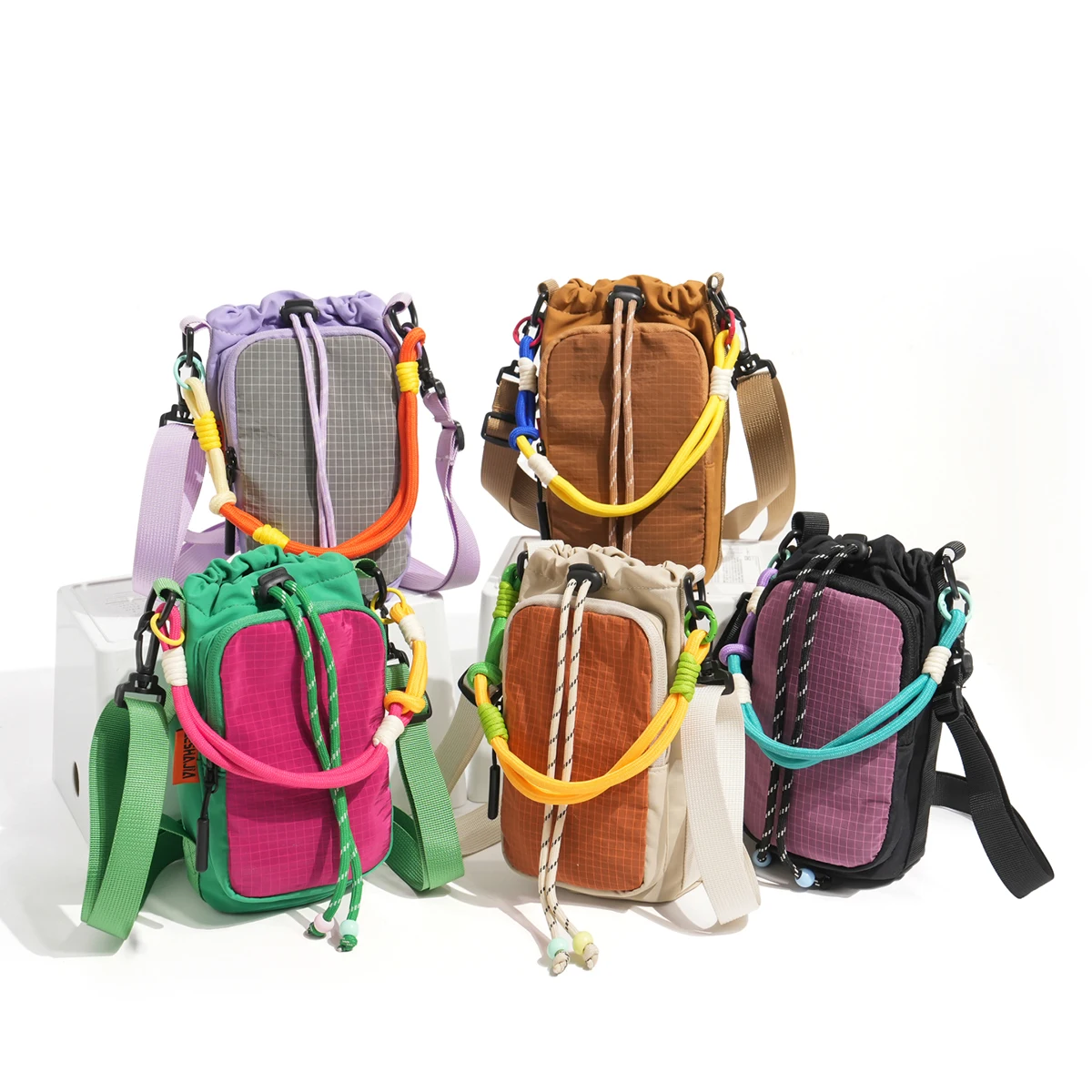 Dopamine Crossbody Wasserflaschentasche 2026 Neues Modell Tragbare Große Kapazität Handytasche Wasserdichte Wasserflaschentasche für Studenten – Detail 9