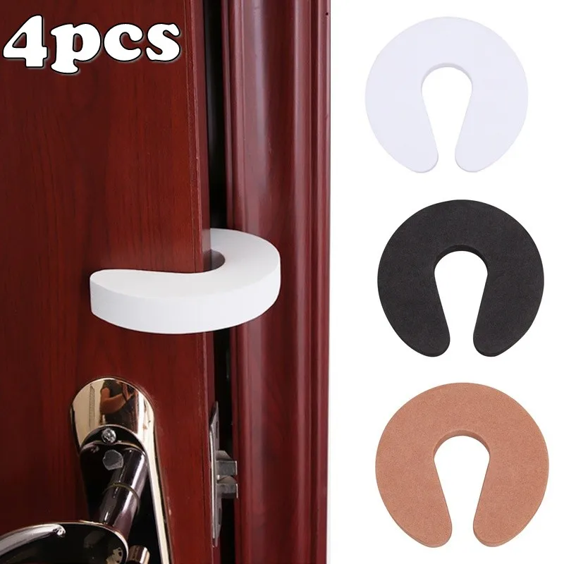 Butoir de porte avec protection des doigts pour enfant, 4 pièces, pince de sécurité pour la maison, la cuisine, la chambre à coucher