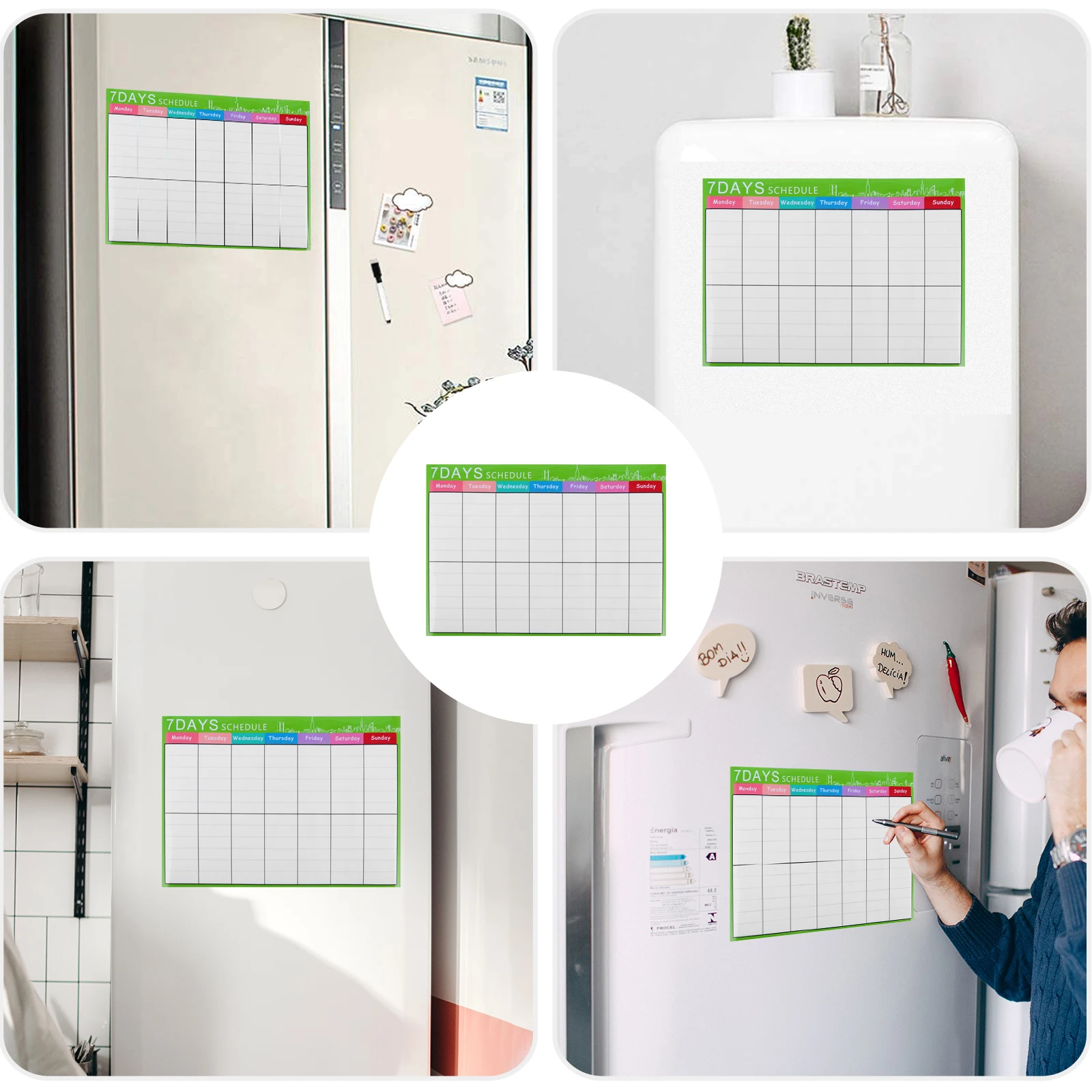 

Magnetic Monthly Planner Board Pet Fridge Schedule Note Calendar Sticker Erasable Dry Erase Surface Reminder Message To-Do List