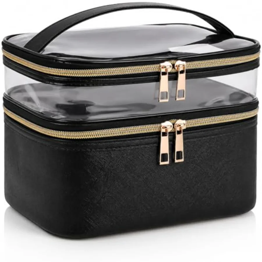

Travel Makeup Bag Makeup Organizer Bag Cosmetic Bag Makeup Bags for Women Cosmetics Cases Portable Waterproof Foldable Black