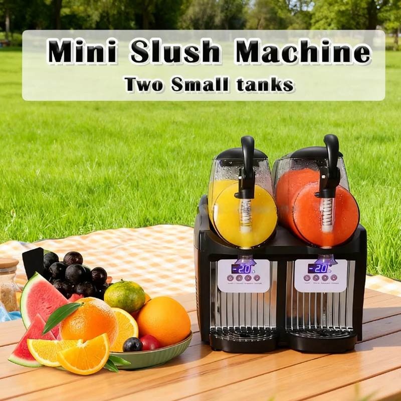 

2-тактная электрическая машина для изготовления снежной грязи, диспенсер для сока, машина для изготовления холодных напитков, машина для плавления снега из нержавеющей стали