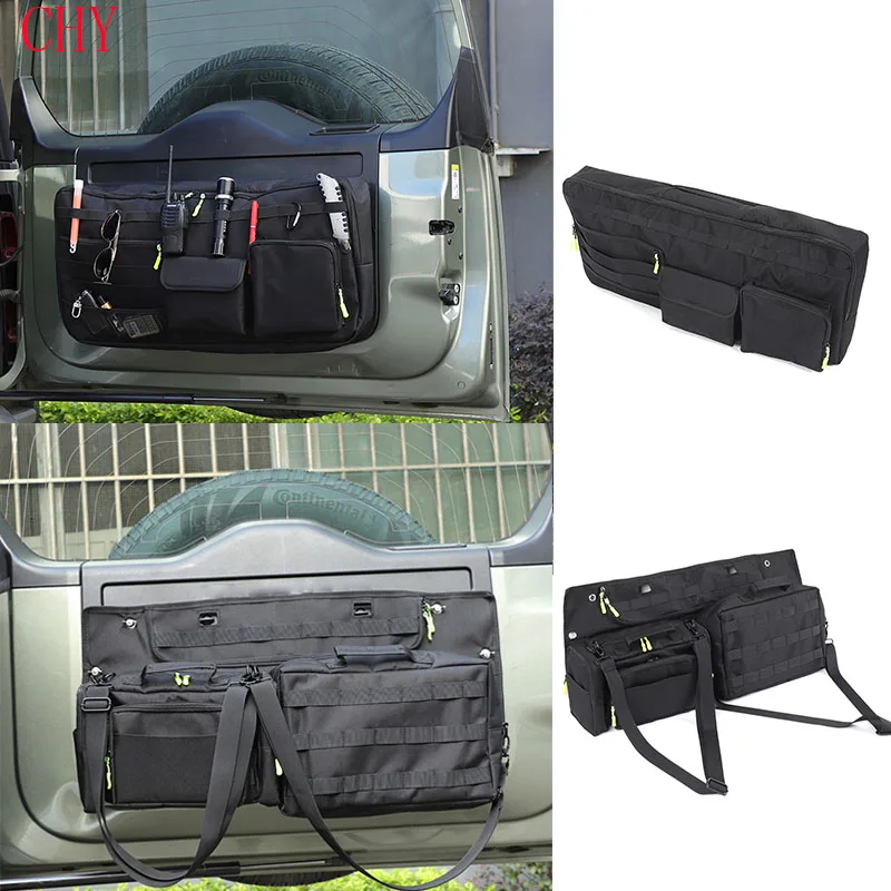 

Ткань Оксфорд, черная для Land Rover Defender 90 110 130 2020+, инструмент для задней двери автомобиля, подвесная сумка, сумка для хранения, аксессуары для модификации