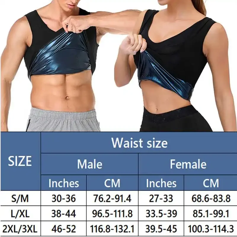 

Men Neoprene Sweat Sauna Vest Waist Trainer Slimming Body Shapers Vest Shapewear Corset Gym Underwear Women Fat Burn Tank Top