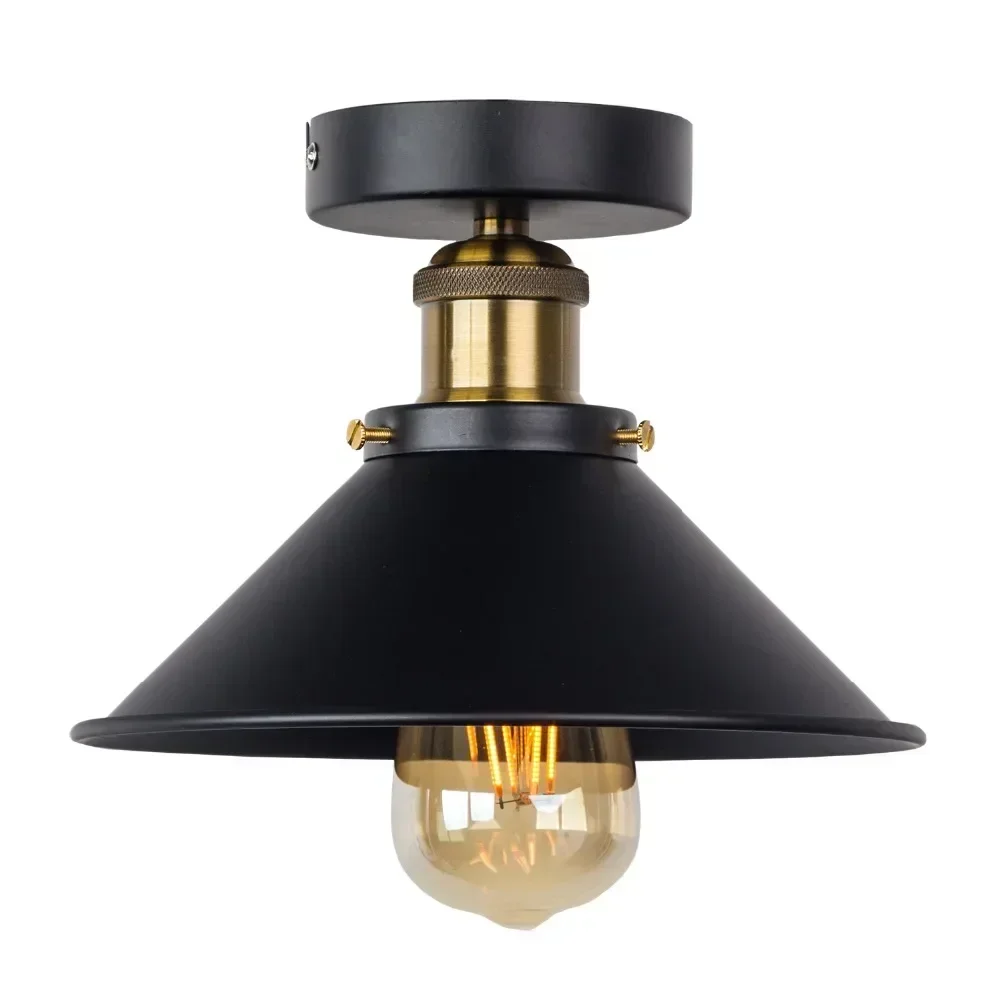 Industrial Vintage Rustic Flush Mount Ceiling Light Metal Lamp Fixture Village Style Creative Retro Light Lamps
