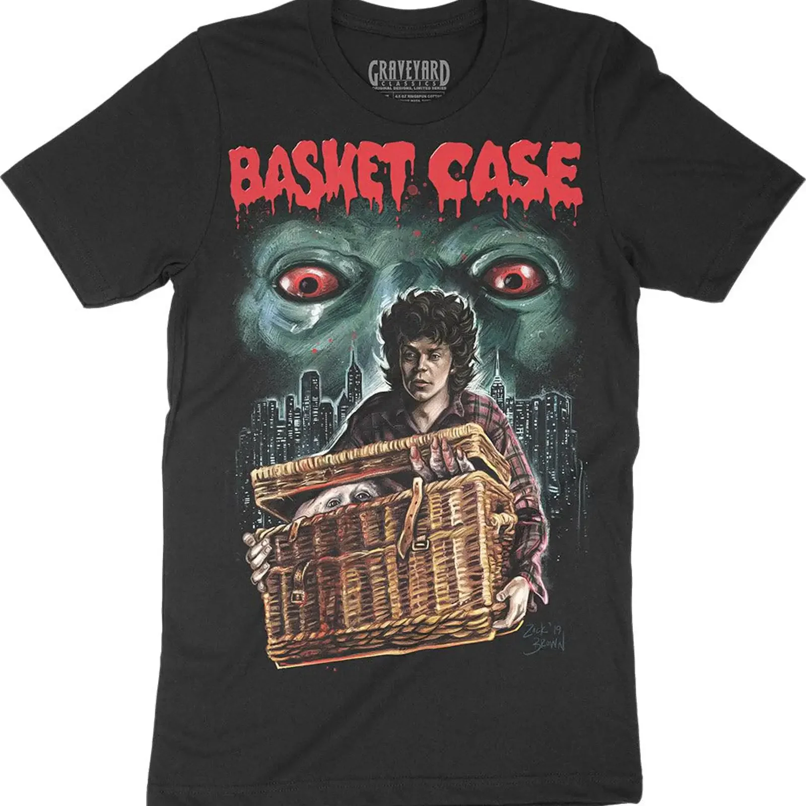Basket Case Peeking in The City T Shirt vintage Washed graphic homme streetwear Stylish designer clothes Casual Stretched