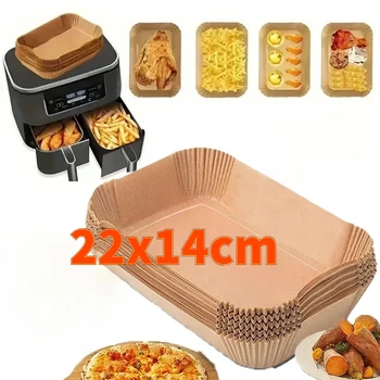 Papier jetable pour friteuse à Air, antiadhésif, tapis de cuisson pour friteuse à air, résistant à l'huile, pour micro-ondes, pour Barbecue, accessoires de doublure en papier de cuisson