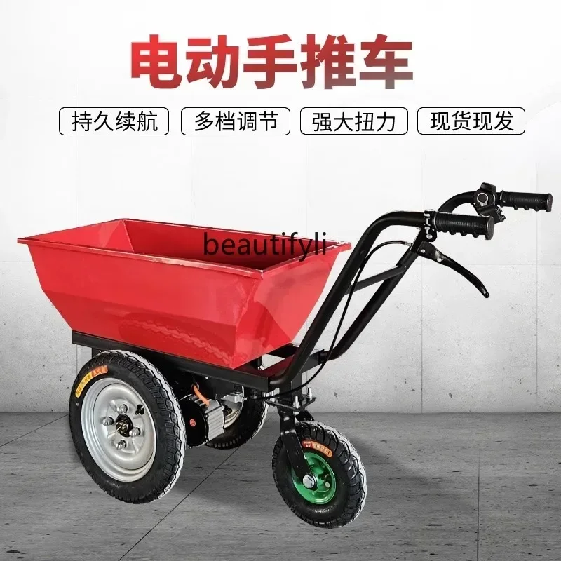 SSNew style Agricultural electric trolley, farm transporter, electric hand push, construction site handling trolleyNew Light Lux