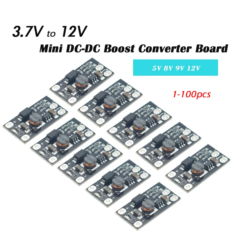 3.7V to 12V Mini DC-DC Boost Module Supports 5V/8V/9V/12V Output Lithium Battery Boost  5V 8V 9V 12V Mini DC-DC Boost Module