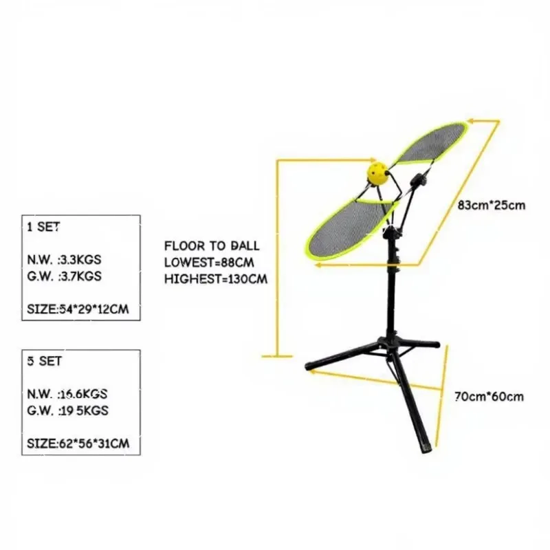 Multifunctional 360-degree Adjustable Trainer - Pickleball Tennis Training Equipment Made of Chemical Fiber