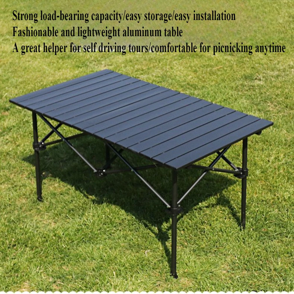 Egg Roll Table Outdoor Folding Long Table Camping Folding Portable Table Aluminum Alloy Camping Desk Outdoor BBQ PicnicEquipment