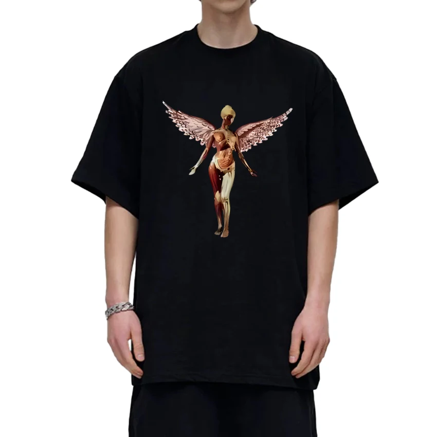 

New in Album In Utero Graphics short sleeve T-shirts 2025 Unisex harajuku vintage T shirt Men Women Oversized 100% Cotton Tops