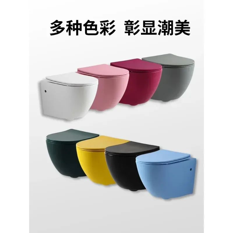 Matte wall-mounted toilet color black pink yellow blue green gray household wall hanging wall concealed toilet