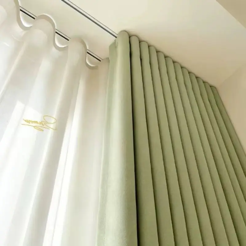 Custom Size S Fold Blackout Chenille Light Luxury High-end Bedroom and Living Room Sunscreen Blackout Curtains Elegant Decor