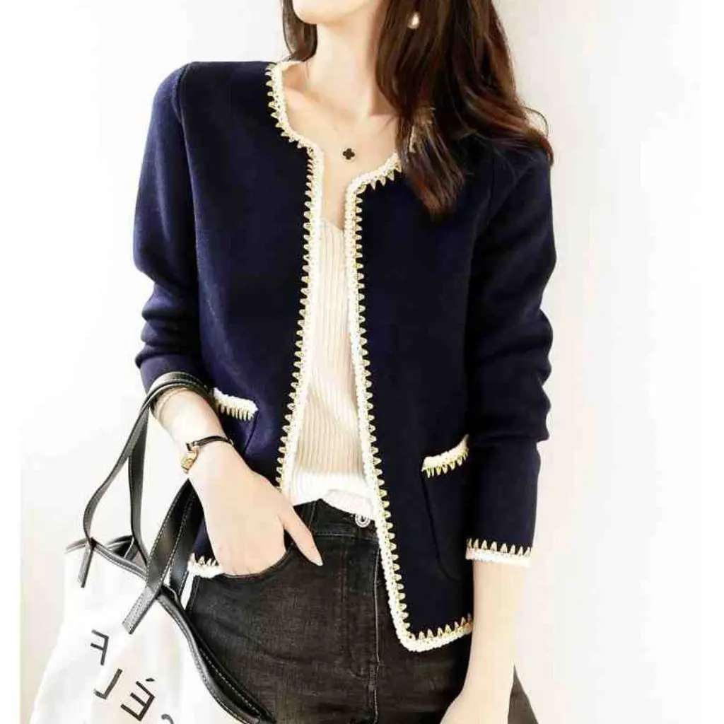 

Women's Loose Knitted Cardigan Autumn Winter Outwear Elegant Ladylike Style Sweater Outer Top for New Arrival