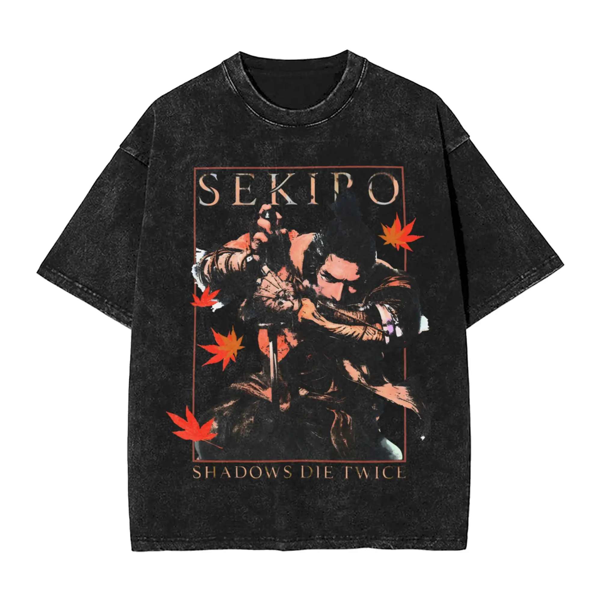 Harajuku Washed Shirts Sekiro: Shadows Die Twice Apparel Vintage T Shirt Oversize  Streetwear Short Sleeve Printed Tee Shirt