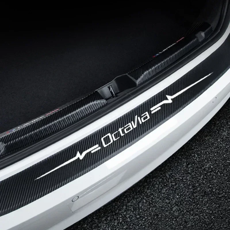 1Pc Car Rear Trunk Bumper Guard Protector Decorative Stickers for Skoda KAMIQ KAMIQ SCALA SUPERB VRS KAROQ KODIAQ OCTAVIA RAPID