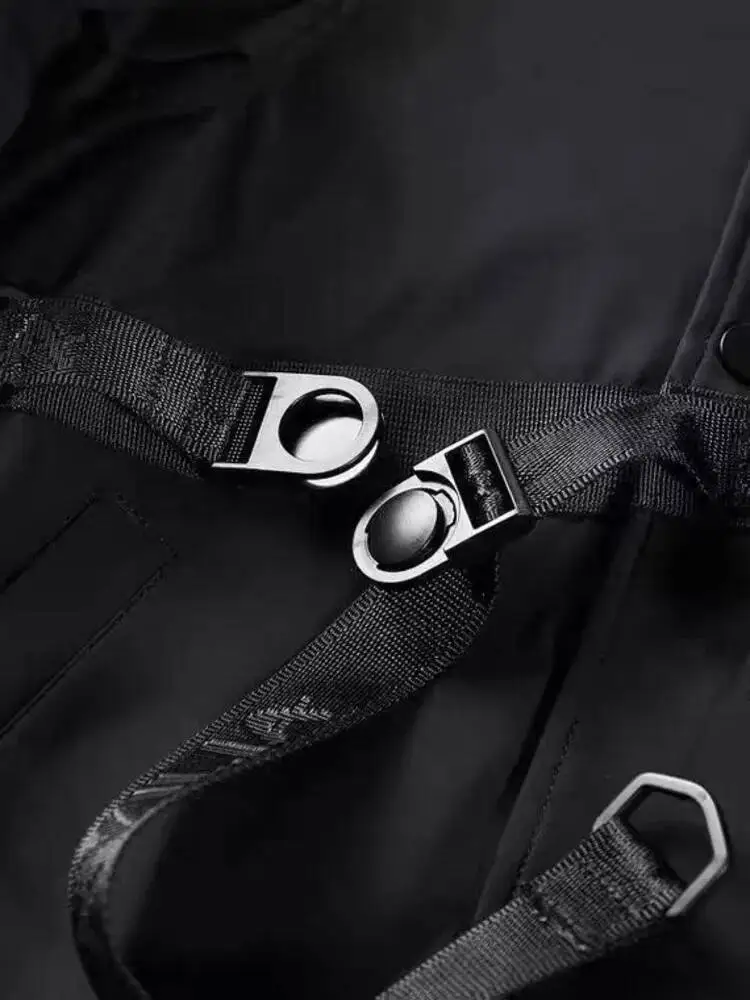 Jaqueta bomber God Of Death com bolso no peito masculina punk hip hop tático preto jaquetas do time do colégio casacos