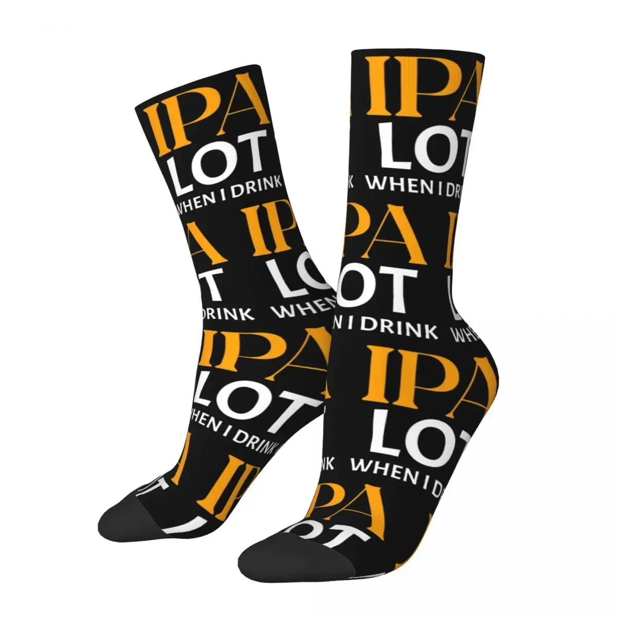 IPA A LOT When I Drink Socks Accessories For Men Women Ipa Beer Lover Flexible Socks Soft Wonderful Gifts