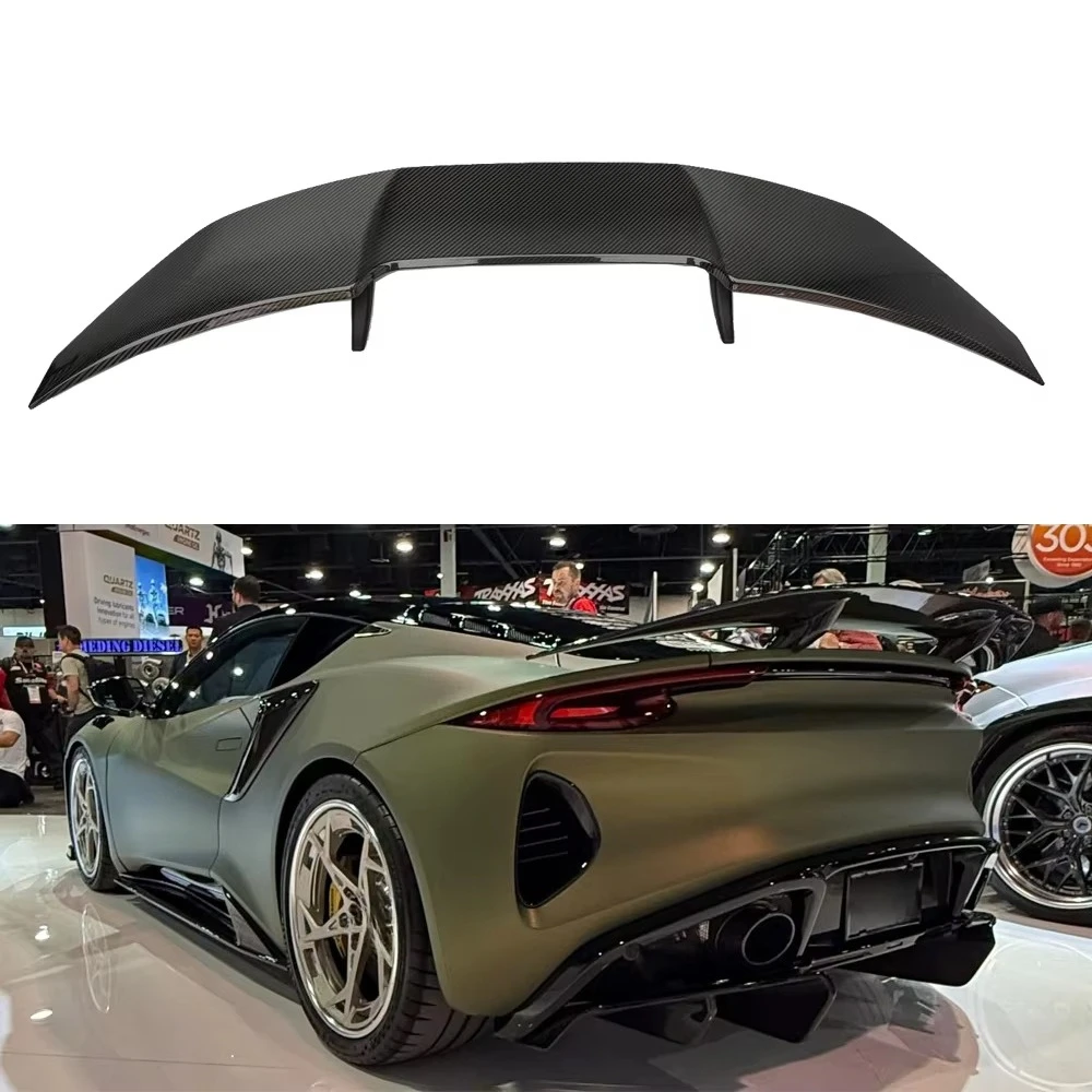Car Part Dry Carbon Fiber Rear Wing Spoiler Rear Trunk Spoiler Exterior Trim for Lotus Emira 2021+