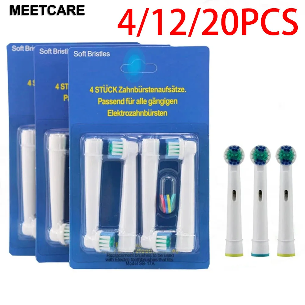 4/12/20Pcs Electric Toothbrush Heads Replacement Brushes Professional Compatible with Oral-B Braun Soft Bristle