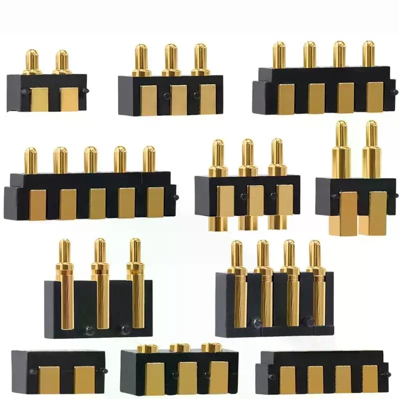Spring-Loaded Side Mounted Pogo Pin Connector 2PCS SMT 2-5 Pin 2.5mm Spacing for Electronic DIY Projects