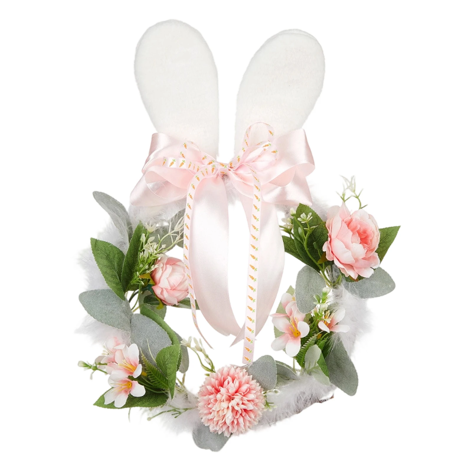 Easter Wreath Rabbit Ear Fluffy Sweet Vine Easter Decorations Spring Decor Home Decor Door Wreath Wall Decor Easter Party Decor
