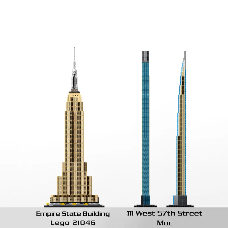 Precision Architecture: 111 West 57th Street (Steinway Building) 1:800 Scale model MOC Building Block Kit - 634 Pieces, Exclusiv