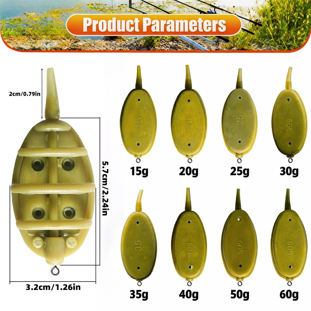 VIKINGAR Inline Method Feeder Formen-Set (5-teilig) – Köderwerfer und Bleiwerkzeug für Karpfenangeln – Präziser Köderfeeder für Karpfenfischen – Detail 4