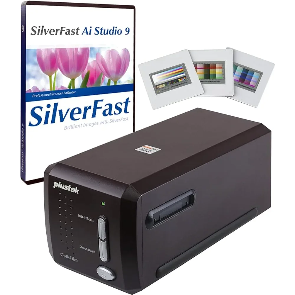 Plustek-OpticFilm 8300i ماسح ضوئي للأفلام ، يحول 35 فيلم ، ينزلق إلى حزمة رقمية ، SilverFast Ai Studio 9 + QuickScan Plus