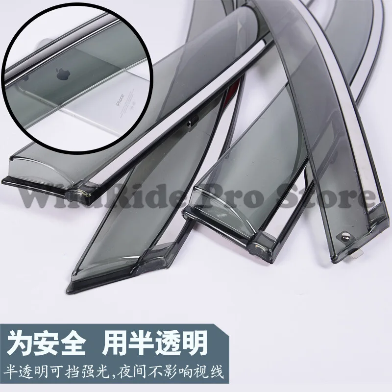 1 set 3D Stainless Steel Rain Sun Visor for Volkswagen Tiguan L Teramont T-Roc Tayron Tharu C-Trek Window Rain Guard - Image 5